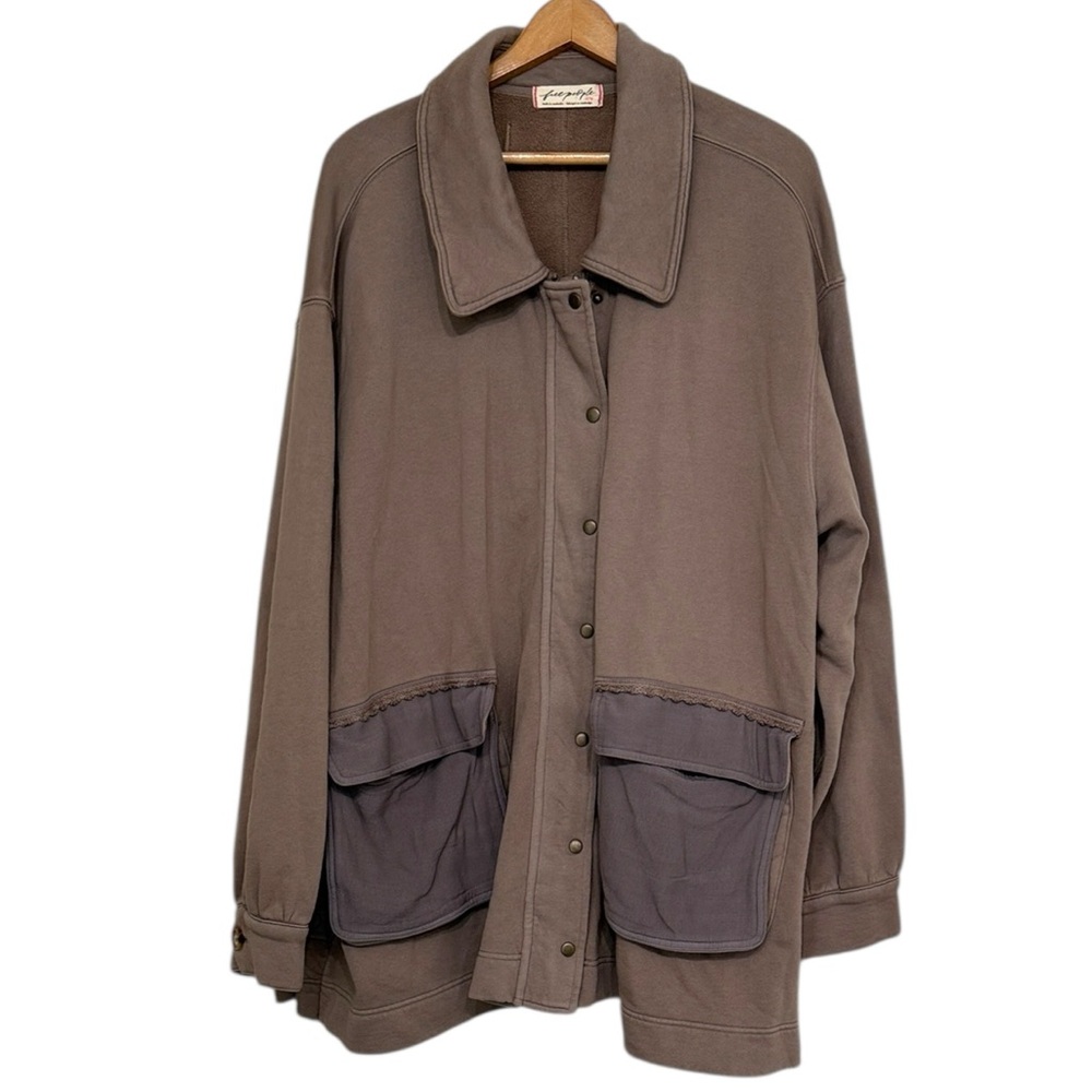Free People Jacket Alexa Sweatshirt Size XL - Picture 2 of 13